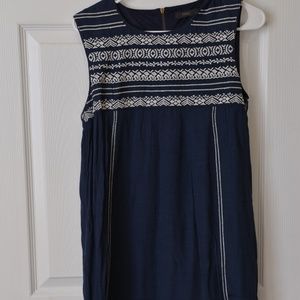 Navy Blue & White Tribal Pattern THML Dress